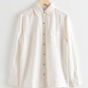 Linen Oversized Patch Pocket Shirt